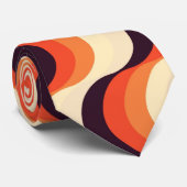 Orange, Creme, braune Retro Abstrakte Kunst Krawatte (Gerollt)