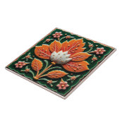 Orange Creme Flora Fliese (Seite)