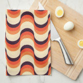 Orange, Creme, Retro Jahr-abstrakte Kunst Browns Handtuch (Viertel Falte)