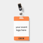 Orange Crew Staff Event Abzeichen Ausweis (Vorderseite mit Clip)