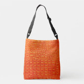 Orange Crocodile Leder PrintCrossbody Bag Tragetaschen Mit Langen Trägern (Rückseite)