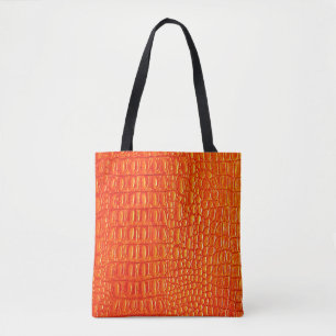 Orange Crocodile Lederprint Tasche