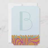 Orange Crush Aqua Fuchsia Wirbel auf Silver Einladung (Rückseite)