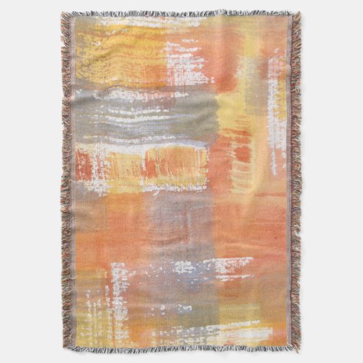 Orange Crush Wasserfarbe Abstrakt Decke (Vorderseite Vertikal)