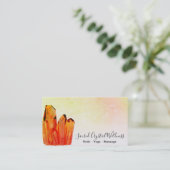 ~ Orange Crystal Cluster Pastell Rainbow Visitenkarte (Stehend Vorderseite)