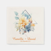 Orange Cub-Flower: Personalized Wedding Napkins Serviette (Vorderseite)