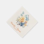 Orange Cub-Flower: Personalized Wedding Napkins Serviette (Ecke)