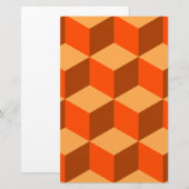Orange Cubes Briefpapier (Vorne/Hinten)