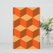Orange Cubes Briefpapier (Stehend Vorderseite)