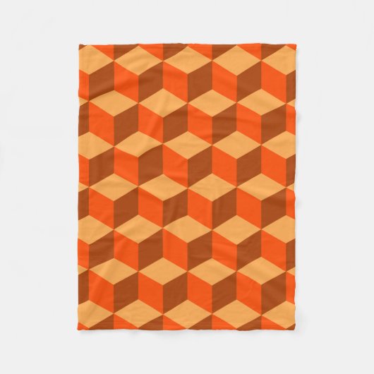 Orange Cubes Fleecedecke (Vorderseite)