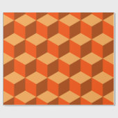 Orange Cubes Geschenkpapier (Flach)
