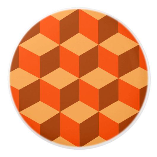 Orange Cubes Keramikknauf (Vorderseite)