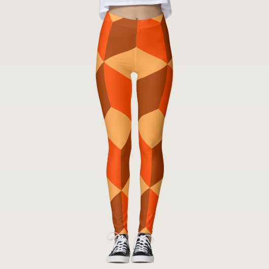 Orange Cubes Leggings (Vorderseite)