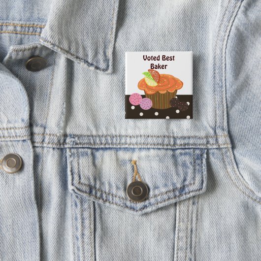 Orange Cupcake Best Baker Button (Beispiel)