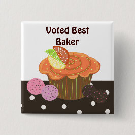 Orange Cupcake Best Baker Button