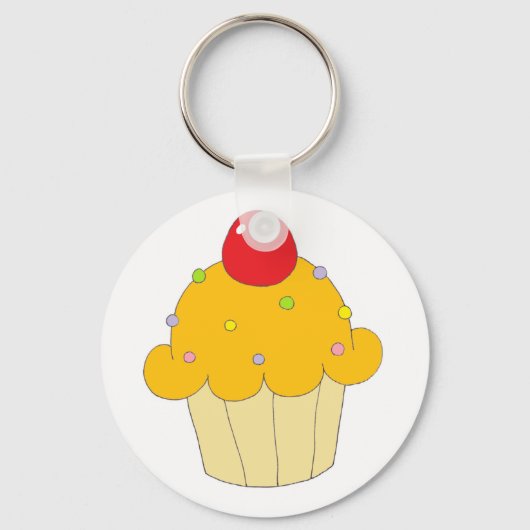 Orange Cupcake Schlüsselanhänger (Vorderseite)
