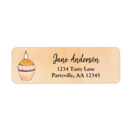 Orange Cupcake Wasserfarbenadresse