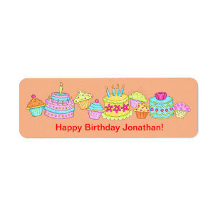 Orange Cupcakes / Cake Happy Birthday Personalisie