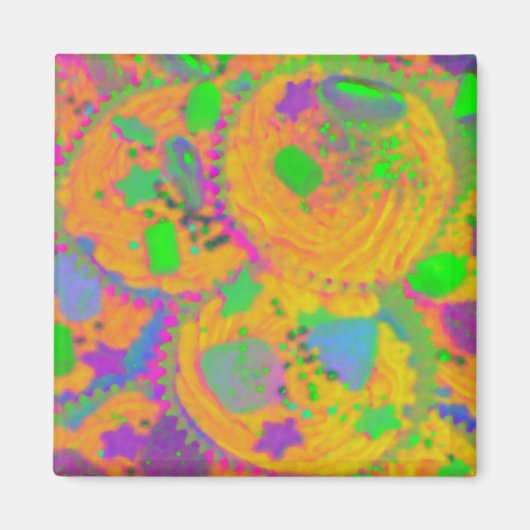 Orange Cupcakes Kühlschrankmagnet (Vorne)