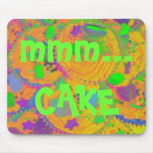 Orange Cupcakes 'mmm.. cake' mousepad (Vorne)