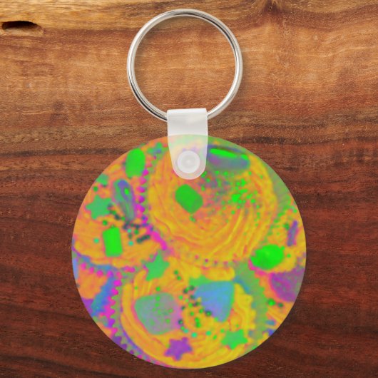 Orange Cupcakes Schlüsselanhänger (Vorderseite)