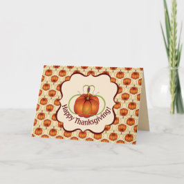 Orange Curvy Pumpkin Autumn Pattern Feiertagskarte