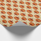 Orange Curvy Pumpkin Autumn Pattern Geschenkpapier (Ecke)
