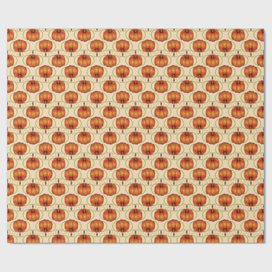 Orange Curvy Pumpkin Autumn Pattern Geschenkpapier (Flach)