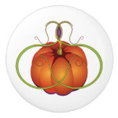 Orange Curvy Pumpkin Autumn Pattern Keramikknauf (Vorderseite)