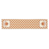 Orange Curvy Pumpkin Autumn Pattern Kurzer Tischläufer (Horizontal)