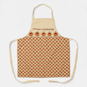 Orange Curvy Pumpkin Herbstmuster Erntedank Schürze (Vorderseite)