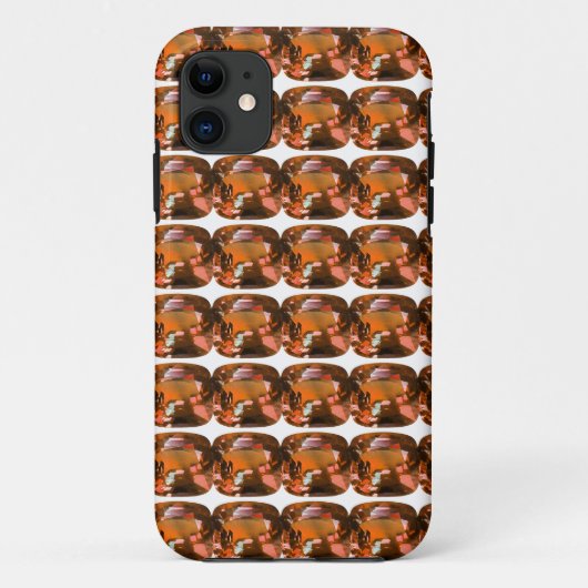 Orange Cushion-cut Pattern Case-Mate iPhone Hülle (Rückseite)
