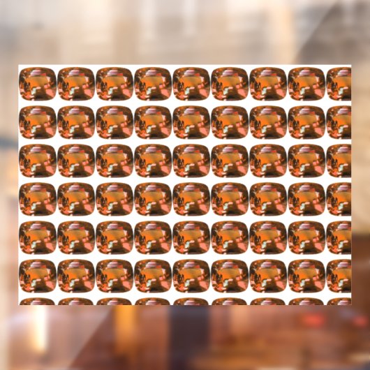 Orange Cushion-cut Pattern Fensteraufkleber (Blatt 2)