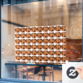 Orange Cushion-cut Pattern Fensteraufkleber (Café-Fenster)