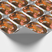 Orange Cushion-cut Pattern Geschenkpapier (Ecke)