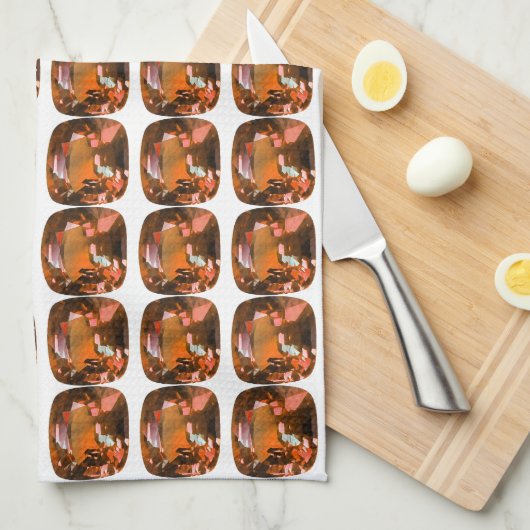 Orange Cushion-cut Pattern Geschirrtuch (Viertel Falte)