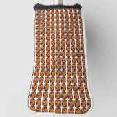 Orange Cushion-cut Pattern Golf Headcover (Rotieren 90)