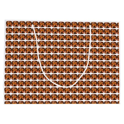 Orange Cushion-cut Pattern Große Geschenktüte (Rückseite)