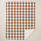 Orange Cushion-cut Pattern Sherpadecke (Vorderseite)