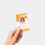 Orange custom Employee Security Id, Logo, Bar Code Ausweis (Handheld)