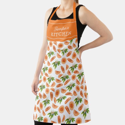 Orange Custom Kitchen Unisex, Fruit Unisex Schürze (InSitu)