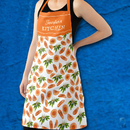 Orange Custom Kitchen Unisex, Fruit Unisex Schürze