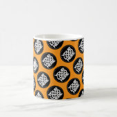 Orange Custom-Logo Geschäftsmuster Mitarbeiter Kaffeetasse (Mittel)