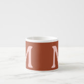 Orange Custom Monogram Burnt Espressotasse (Vorderseite)