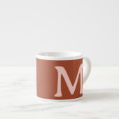 Orange Custom Monogram Burnt Espressotasse (Vorderseite Rechts)