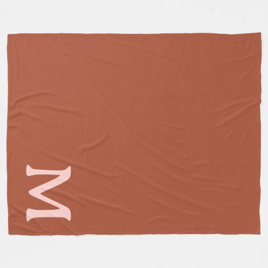 Orange Custom Monogram Burnt Fleecedecke (Vorderseite (Horizontal))