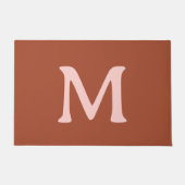 Orange Custom Monogram Burnt Fußmatte (Vorderseite)
