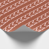 Orange Custom Monogram Burnt Geschenkpapier (Ecke)