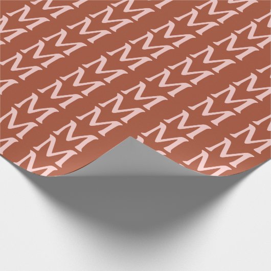 Orange Custom Monogram Burnt Geschenkpapier (Ecke)