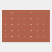 Orange Custom Monogram Burnt Geschenkpapier Set (Vorderseite)